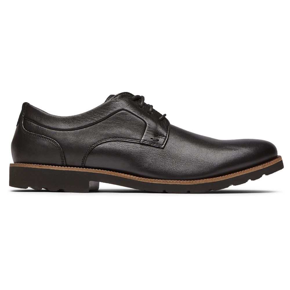 Rockport Men's Sharp & Ready 2 Plain Toe Oxfords - Black - USA (8954IGKVJ)